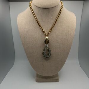Elegant Gold and Silver Pendant Necklace